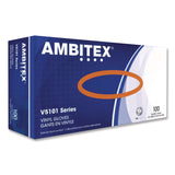 AMBITEX V5101 Series Latex-Free Powdered Vinyl Gloves, 3 mil, Small, Clear, 100/Box (TXIVSM5101) Box of 100