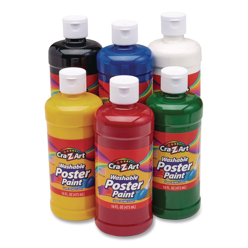 Washable Kids Paint, Assorted Colors, 16 oz Bottle, 6/Pack (CZA01611) Each