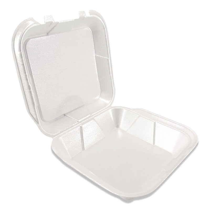 Foam Hinged Lid Containers, 9 x 10 x 3, White, Foam, 200/Carton (PST12084) Case of 200