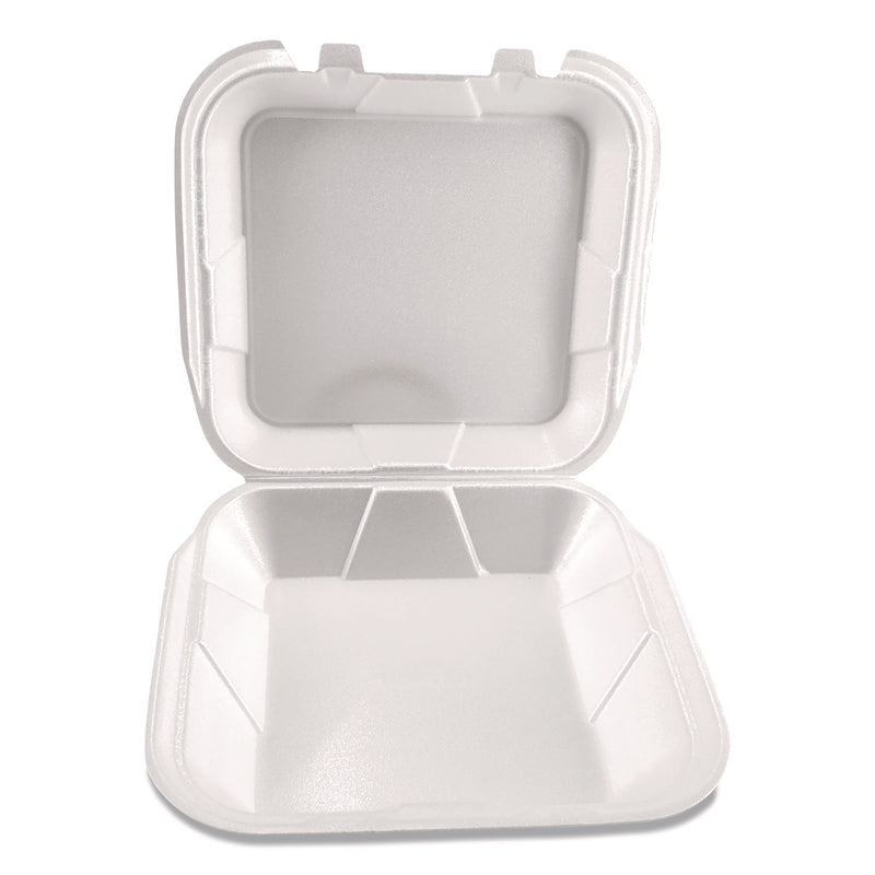 Foam Hinged Lid Containers, 9 x 10 x 3, White, Foam, 200/Carton (PST12084) Case of 200