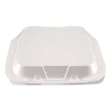 Foam Hinged Lid Containers, 9 x 10 x 3, White, Foam, 200/Carton (PST12084) Case of 200