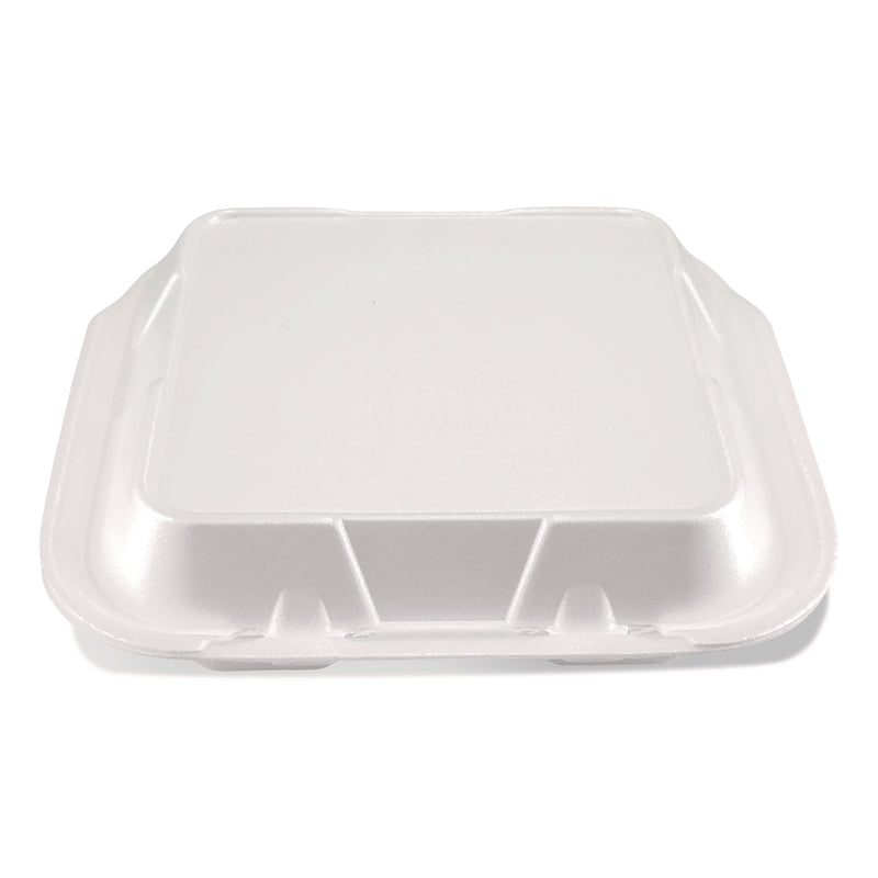 Foam Hinged Lid Containers, 9 x 10 x 3, White, Foam, 200/Carton (PST12084) Case of 200