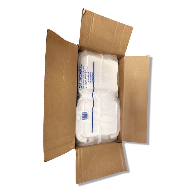 Foam Hinged Lid Containers, 9 x 10 x 3, White, Foam, 200/Carton (PST12084) Case of 200