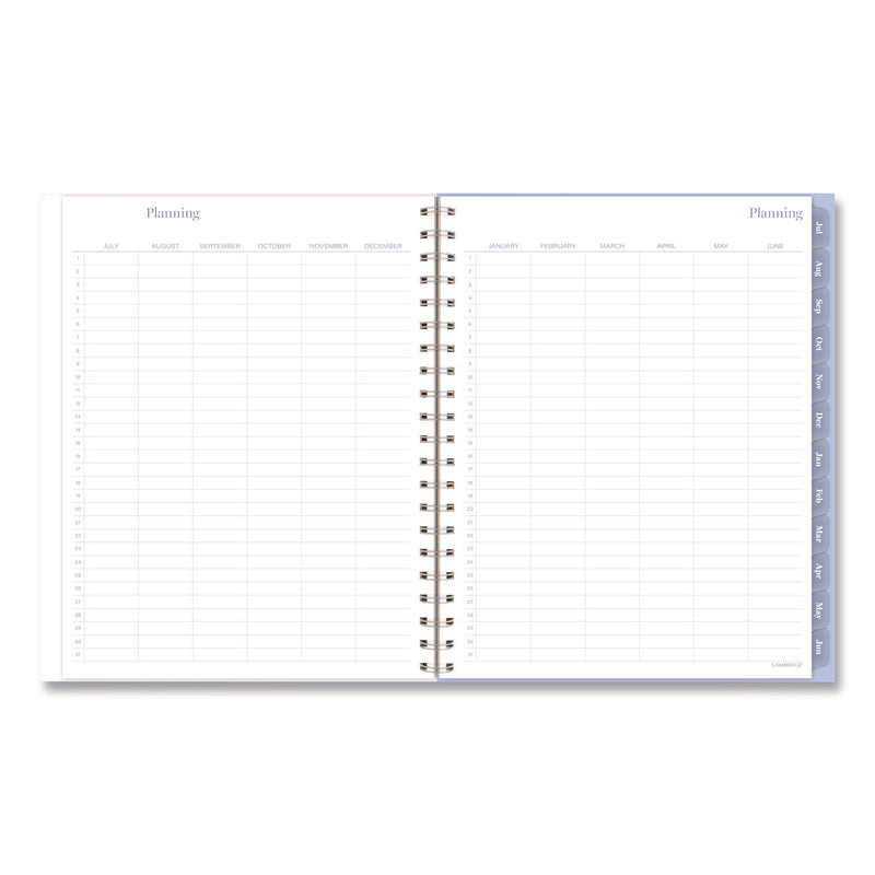 Cambridge® Dewdrop Academic Weekly Monthly Planner, Watercolor Floral, Blue/Gray/Purple Cover, 12-Month (July to June): 2025 to 2026 (AAG1742905A) Each