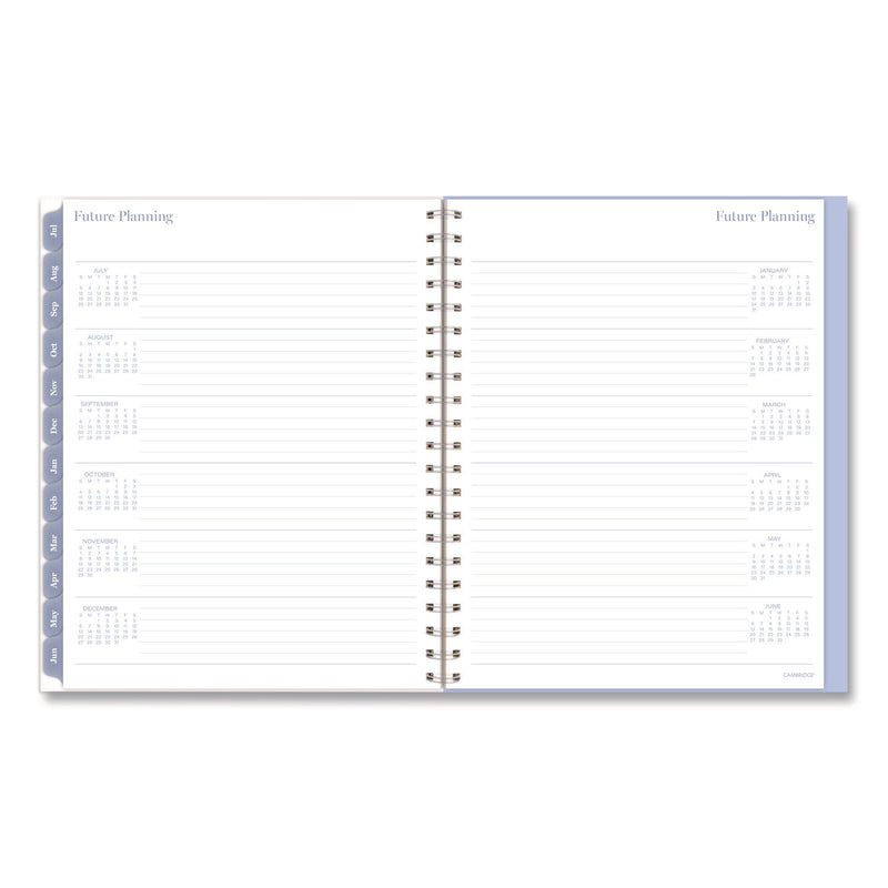 Cambridge® Dewdrop Academic Weekly Monthly Planner, Watercolor Floral, Blue/Gray/Purple Cover, 12-Month (July to June): 2025 to 2026 (AAG1742905A) Each