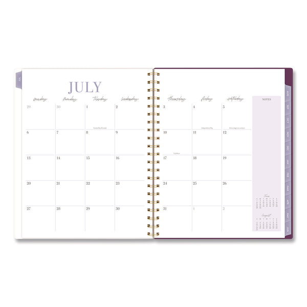 Cambridge® Leah Bisch Petite Floral Academic Weekly Monthly Planner, 11 x 8.5, Purple/Green Cover, 12-Month (July to June): 2025 to 2026 (AAGLB38905A) Each