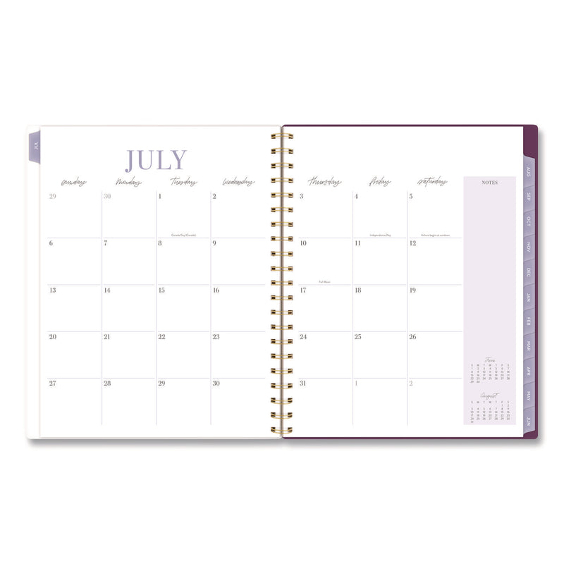 Cambridge® Leah Bisch Petite Floral Academic Weekly Monthly Planner, 11 x 8.5, Purple/Green Cover, 12-Month (July to June): 2025 to 2026 (AAGLB38905A) Each