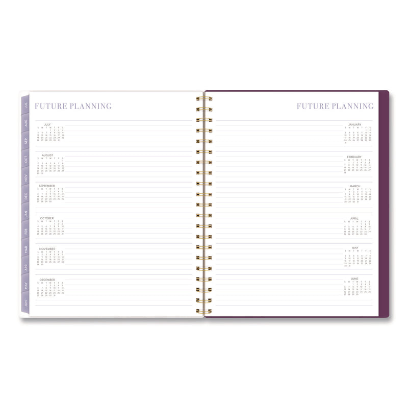 Cambridge® Leah Bisch Petite Floral Academic Weekly Monthly Planner, 11 x 8.5, Purple/Green Cover, 12-Month (July to June): 2025 to 2026 (AAGLB38905A) Each