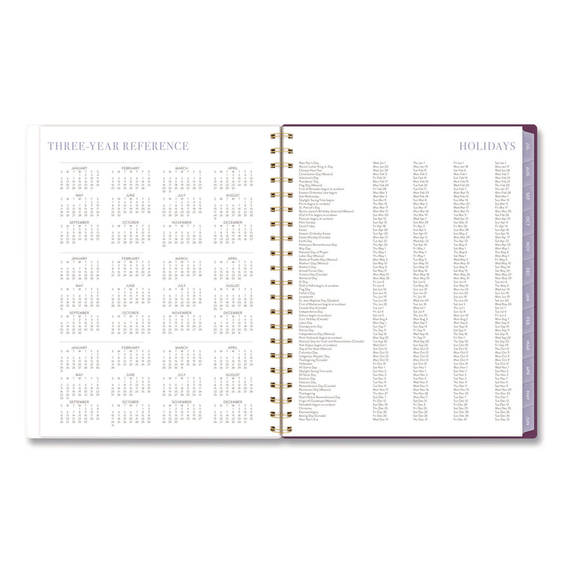 Cambridge® Leah Bisch Petite Floral Academic Weekly Monthly Planner, 11 x 8.5, Purple/Green Cover, 12-Month (July to June): 2025 to 2026 (AAGLB38905A) Each