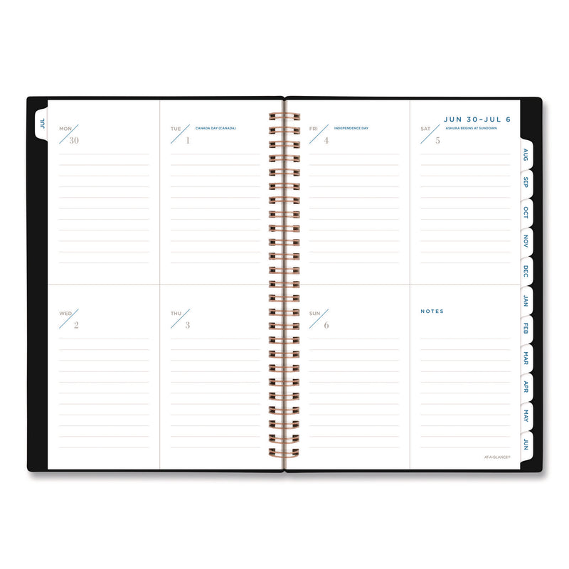 AT-A-GLANCE® Signature Lite Academic Weekly Monthly Planners, 8 x 5, Black Cover, 12-Month (July to June): 2025 to 2026 (AAGYP20LA05) Each