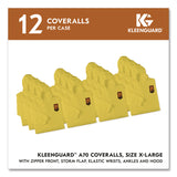 KleenGuard™ A70 Chemical Spray Protection Coveralls, Elastic Wrists, Ankles, Hood, XL, Yellow, 12/Carton (KCC09814) Case of 12