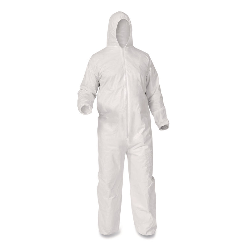 KleenGuard™ KGA35 Liquid and Particle Protection Coveralls, Elastic Wrists, Ankles and Hood, 4X-Large, White, 25/Carton (KCC38943) Case of 25