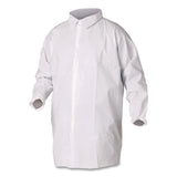 KleenGuard™ A40 Lab Coats, Elastic Wrists, No Pocket, Medium, White, 30/Carton (KCC44442) Case of 30