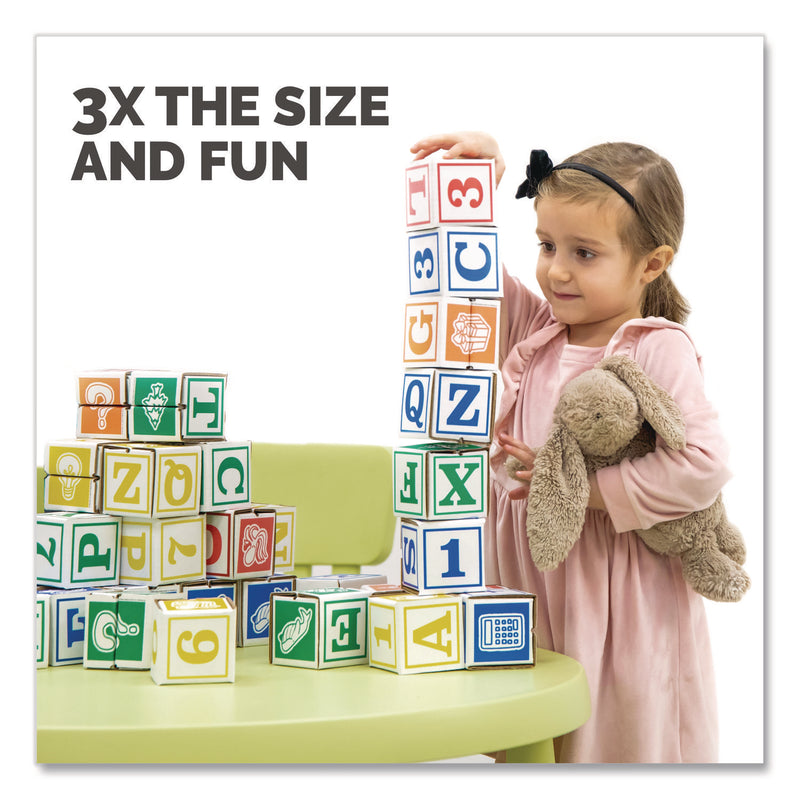 At Play 123 ABC Learning Blocks, Corrugated Board, Assorted, 50/Pack (FEL100016408) Each