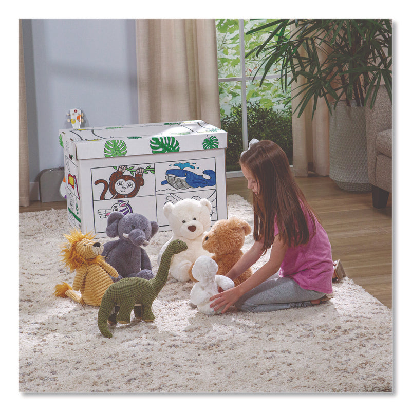 At Play Color in Toy Box, Animal Design, 1 Section, 5.25 Cu Ft, 28" x 18" x 18", White/Black (FEL1231701) Each