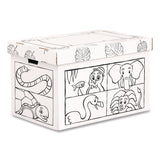 At Play Color in Toy Box, Animal Design, 1 Section, 5.25 Cu Ft, 28" x 18" x 18", White/Black (FEL1231701) Each