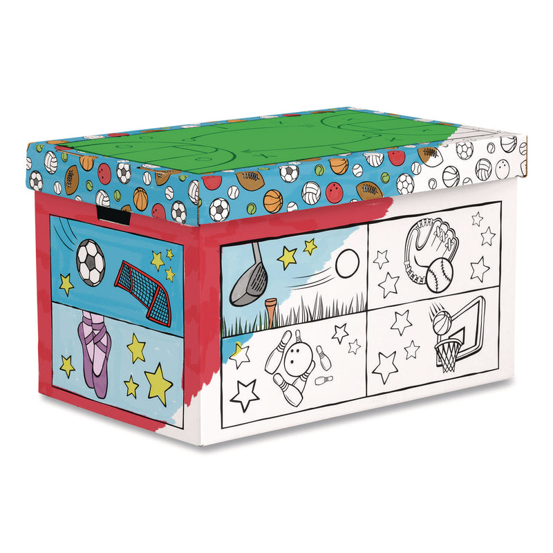 At Play Color in Toy Box, Sports Design, 1 Section, 5.25 cu ft, 28" x 18" x 18", White/Black (FEL1231601) Each