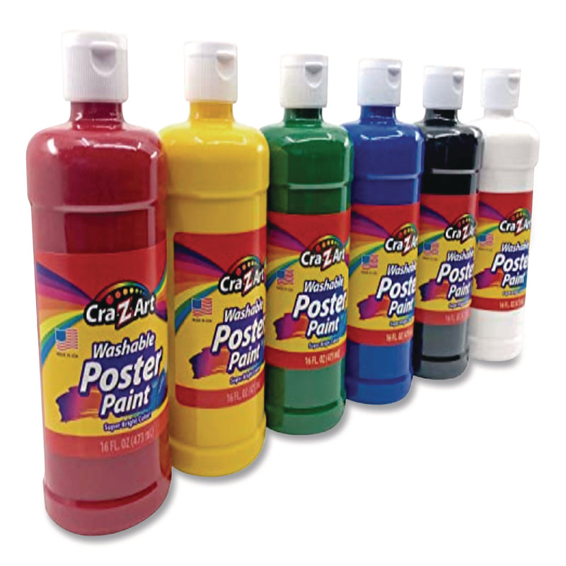 Washable Kids Paint, Assorted Colors, 16 oz Bottle, 6/Pack (CZA01611) Each