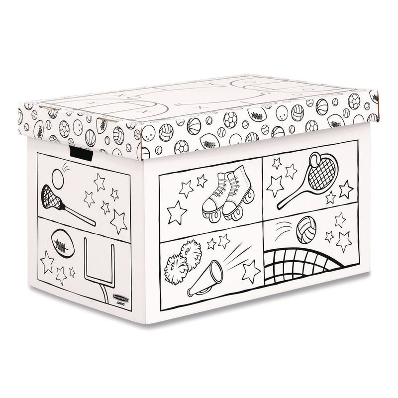 At Play Color in Toy Box, Animal Design, 1 Section, 5.25 Cu Ft, 28" x 18" x 18", White/Black (FEL1231701) Each