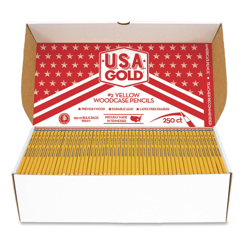 School Pencils, HB #2, Black Lead, Yellow Barrel, 250/Box (CZA858422P) Box of 250