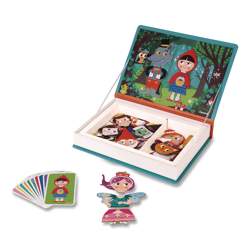 Janod® Magneti'books, Fairy Tales, 40 Pieces (10 Cards, 30 Magnetic Shapes), Ages 3 to 8 (JUYJ02588) Each