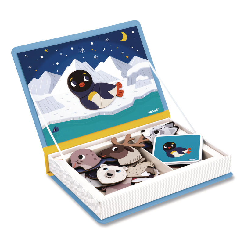 Janod® Magneti'books, Polar Animals, 40 Pieces (10 Cards, 30 Magnetic Shapes), Ages 3 to 8 (JUYJ02599) Each