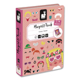 Janod® Magneti'books, Girl's Crazy Faces, 65 Pieces (10 Cards, 55 Magnetic Shapes), Ages 3 to 8 (JUYJ02717) Each