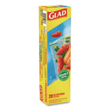 Glad Zipper Food Storage Plastic Bags, Gallon Size, 10.75 x 10.19, Clear, 20 Bags/Box, 12 Boxes/Carton (CLO55050) Case of 12