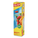 Glad Zipper Food Storage Plastic Bags, Gallon Size, 10.75 x 10.19, Clear, 20 Bags/Box, 12 Boxes/Carton (CLO55050) Case of 12