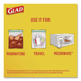 Glad Zipper Food Storage Plastic Bags, Quart Size, 7.75 x 7, Clear, 25 Bags/Box, 12 Boxes/Carton (CLO55052) Case of 300