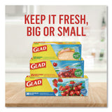 Glad Zipper Food Storage Plastic Bags, Freezer Bags, Quart Size, 7.75 x 8.44, Clear, 20 Bags/Box, 12 Boxes/Carton (CLO57035) Case of 240