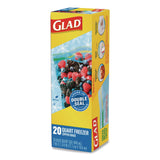 Glad Zipper Food Storage Plastic Bags, Freezer Bags, Quart Size, 7.75 x 8.44, Clear, 20 Bags/Box, 12 Boxes/Carton (CLO57035) Case of 240