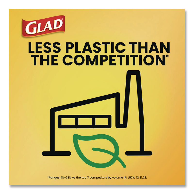 Glad Large Quick-Tie Trash Bags, Extra Strong, 30 gal, 0.81 mil, 30 x 33, Black, 40 Bags/Box, 4 Boxes/Carton (CLO60035) Case of 4