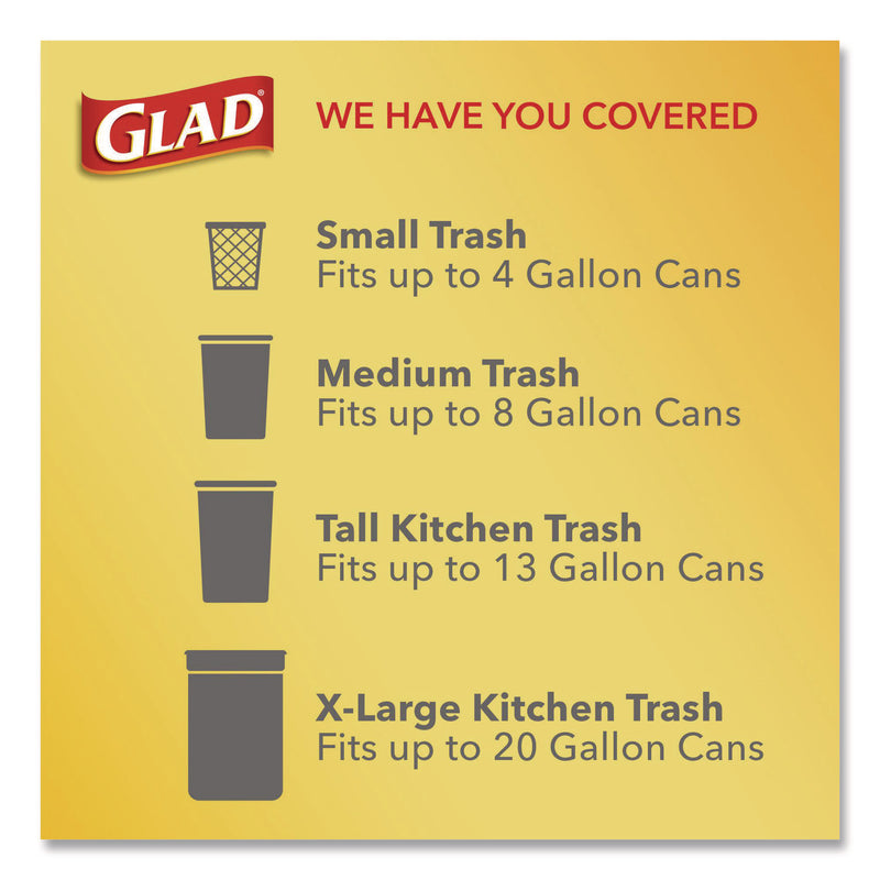 Glad Small Twist-Tie Trash Bags, 4 gal, 0.74 mil, 23 x 21.63, White, 30/Box (CLO78817EA) Each