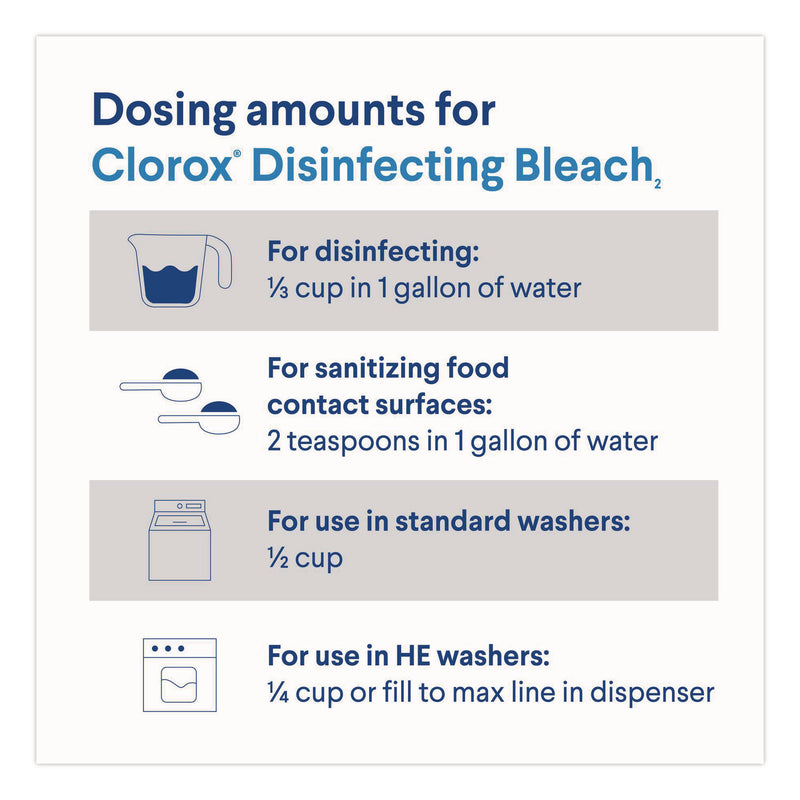 Concentrated Regular Disinfecting Bleach, 43 oz Bottle (CLOCLO32260) Each