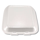 Foam Hinged Lid Containers, 3-Compartment, 7.56 x 8.25 x 2.38, White, Foam, 200/Carton (PST12109) Case of 200