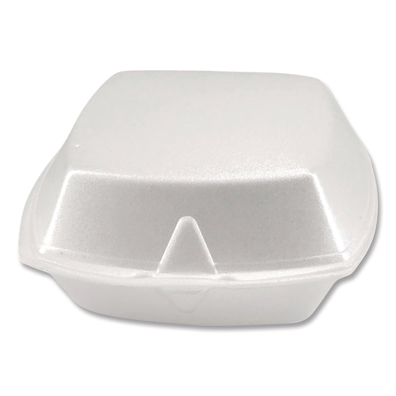 Foam Hinged Lid Containers, 6 x 6 x 3, White, Foam, 500/Carton (PST12175) Case of 500