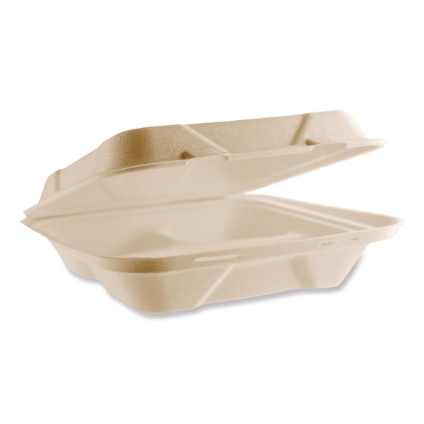 Nourish Molded Fiber Takeout Containers, Compostable, 3 Compartments, 5 x 9 x 2, White, Sugarcane, 200/Carton (VEGVWHC93NFA) Case of 200