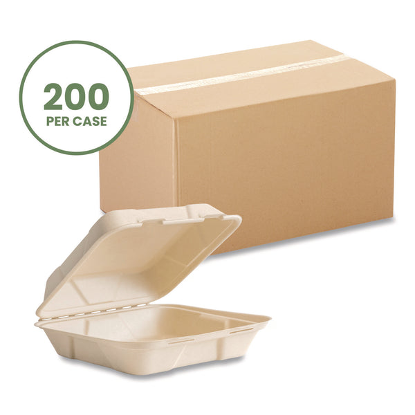 Nourish Molded Fiber Takeout Containers, Compostable, 9 x 9 x 3, White, Sugarcane, 200/Carton (VEGVWHC91NFA) Case of 200