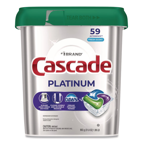 Cascade ActionPacs, Fresh Scent, 31.8 oz Tub, 59 Pacs/Tub (PGC15534PK) Pack of 59