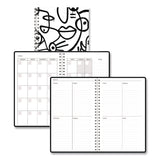 House of Doolittle™ Recycled Non-Dated Monthly/Weekly Planner, Abstract Faces, Black/White Cover, Undated (HOD212141) Each