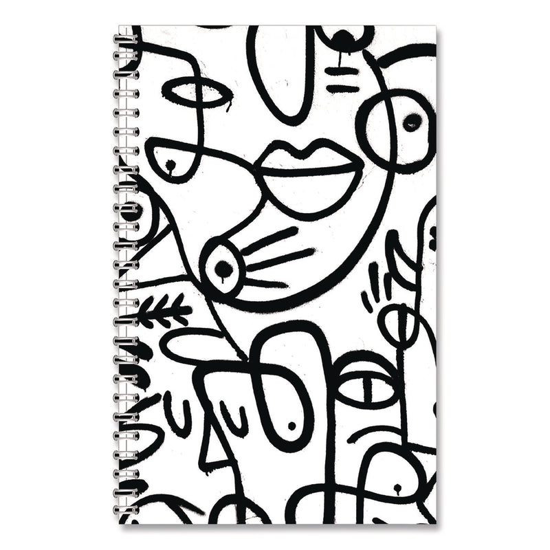 House of Doolittle™ Recycled Non-Dated Monthly/Weekly Planner, Abstract Faces, Black/White Cover, Undated (HOD212141) Each