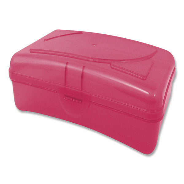 Plastic School Box, 1 Compartment, 8 x 5.13 x 2.13, Randomly Assorted Colors, 6/Carton (CZA114116CT) Case of 6