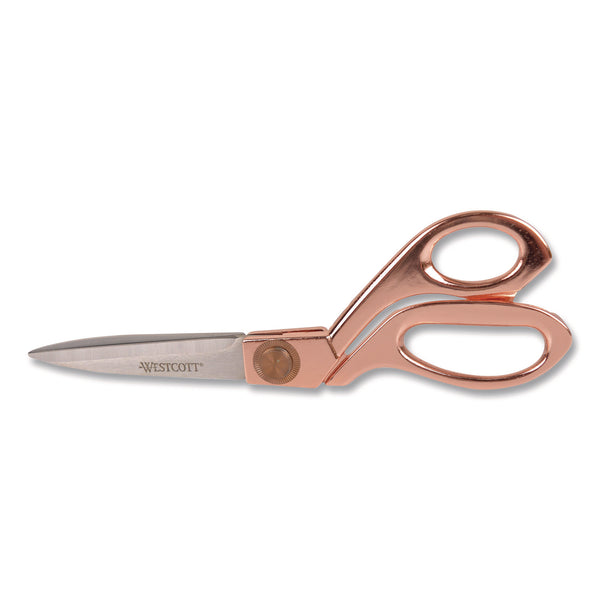 Westcott® Vintage Stainless Steel Scissors, 8" Long, Offset Rose Gold Handle (ACM16968) Each