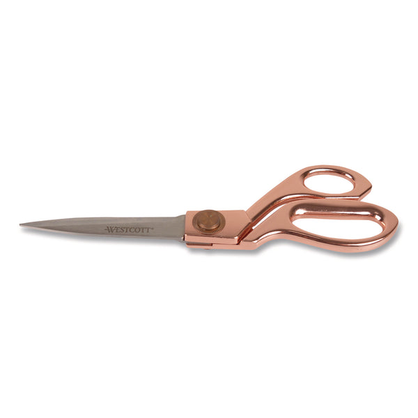 Westcott® Vintage Stainless Steel Scissors, 8" Long, Offset Rose Gold Handle (ACM16968) Each