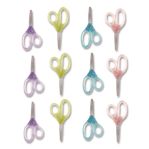 Westcott® Jellies Kids Scissors, 5" Long, Straight Assorted Handle Colors, 12/Pack (ACM67548) 1 Dozen