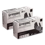 Gloveworks® Nitrile Exam Gloves, 2X-Large, Black, 100/Box (AXCGWBEN49100BX) Box of 100