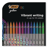BIC® Gel-ocity STIC Gel Pen, Stick, Medium 0.7 mm, Randomly Selected Ink and Barrel Color Assortment, 14/Pack (BICRGSMP14AST) Pack of 14