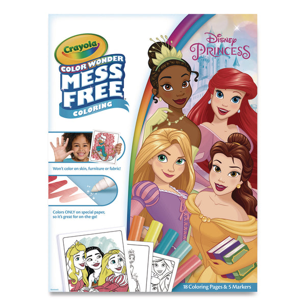 Crayola Disney Princess Color Wonder Kit, (18) Coloring Pages and (5) Markers (CYO757003) Each