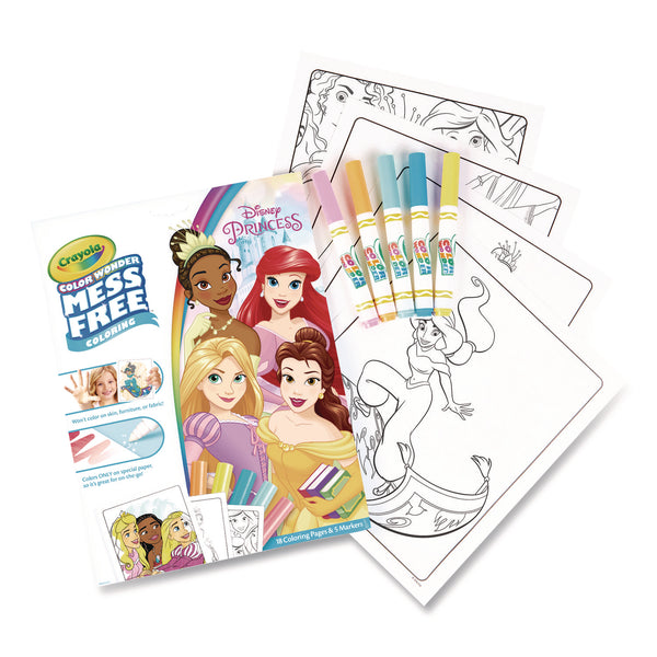 Crayola Disney Princess Color Wonder Kit, (18) Coloring Pages and (5) Markers (CYO757003) Each